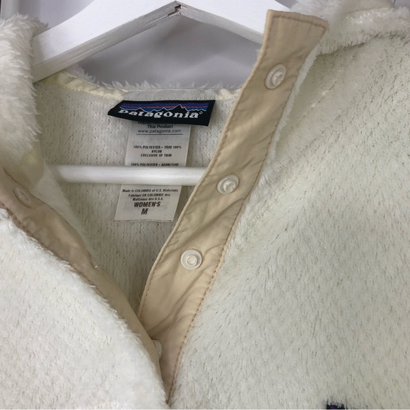 Patagonia ivory white Re Tool snap pullover fleece size M - Picture 4 of 9